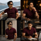American Supima Cottom Polo T-shirt- Maroon