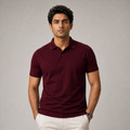 American Supima Cottom Polo T-shirt- Maroon