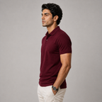 American Supima Cottom Polo T-shirt- Maroon