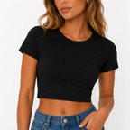 Cotton-blend Women's Crop Top by Blue Saturns