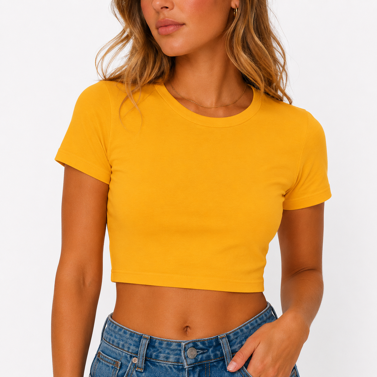 Cotton-blend Women's Crop Top by Blue Saturns