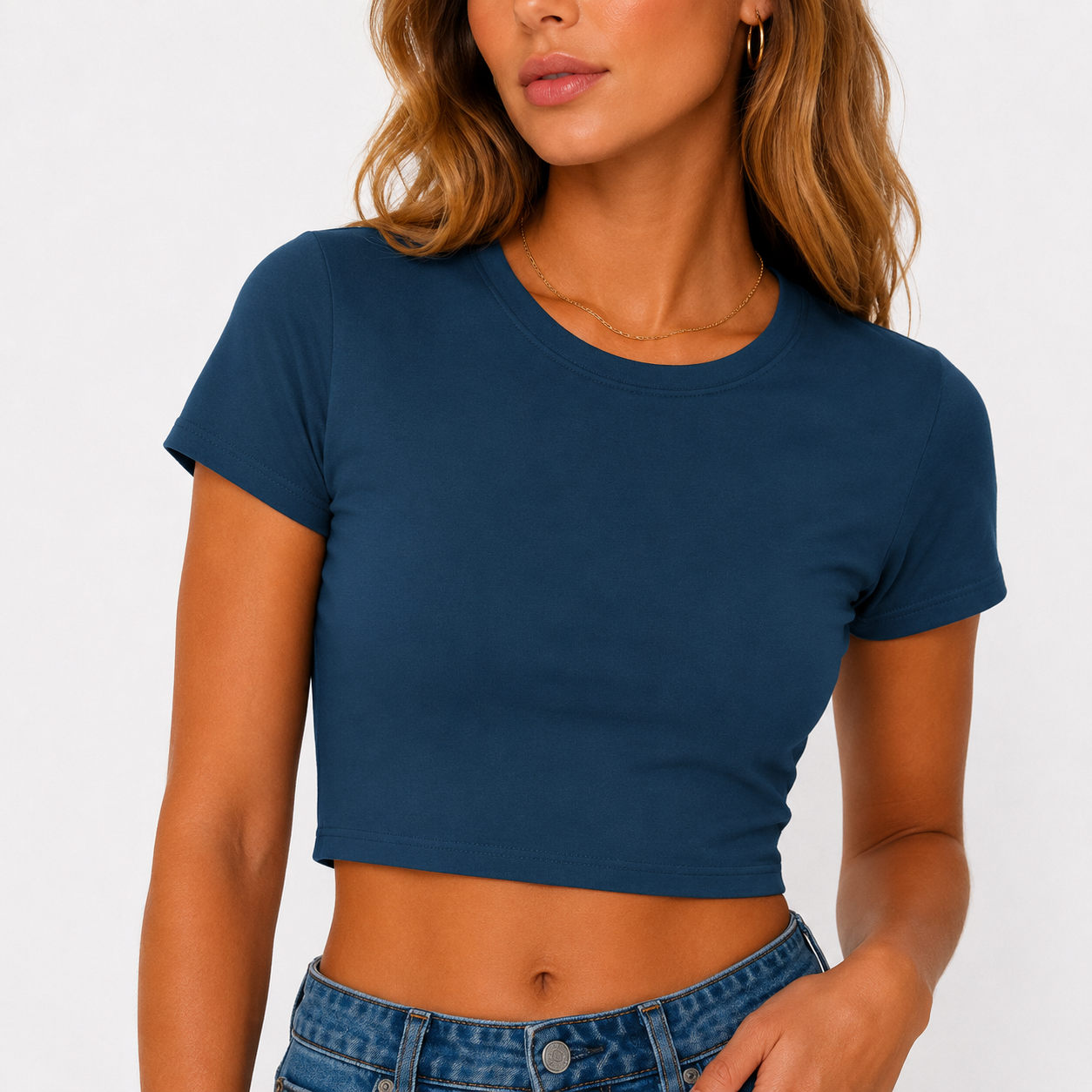 Cotton-blend Women's Crop Top by Blue Saturns