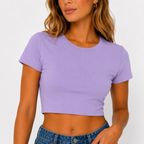 Cotton-blend Women's Crop Top by Blue Saturns