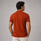 American Supima Cottom Polo T-shirt- Rust