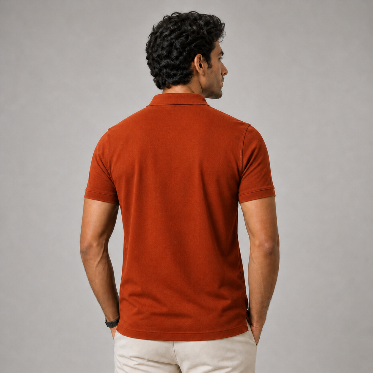 American Supima Cottom Polo T-shirt- Rust