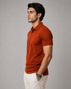 American Supima Cottom Polo T-shirt- Rust
