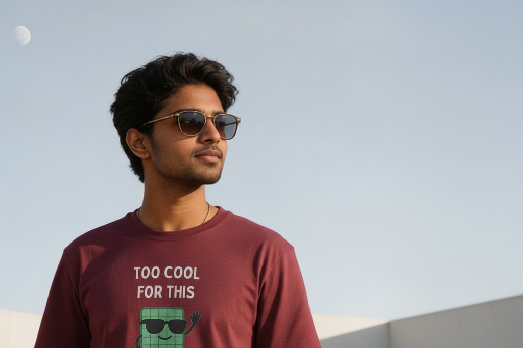 Quirky Text Cotton T-Shirt