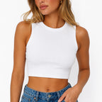 [Bundle- save 33%] Combed Cotton Tank Top for Women- Black + White